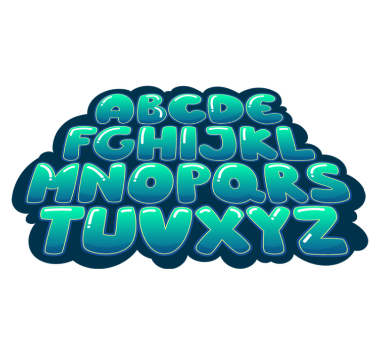 Fabelaktig alfabet bobler vinylteppe - Tenstickers