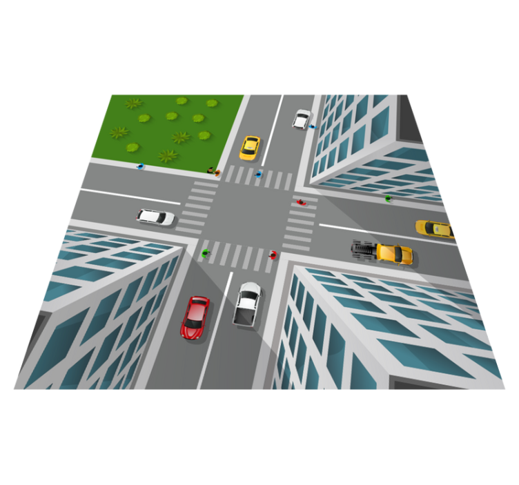 Fantastisk 3d crossroad vinylteppe - Tenstickers