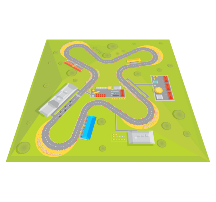 Spilletid på kjørebanen vinyl teppe spedbarn - Tenstickers