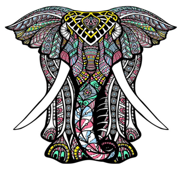 Flott elefant mandala vinylteppe - Tenstickers