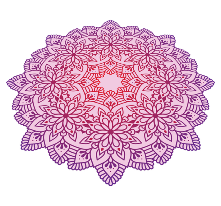 Elegant blomsterfargerikt mandala vinylteppe - Tenstickers