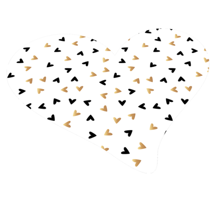 Gyllent og svart hjerte minimalt med vinylteppe - Tenstickers