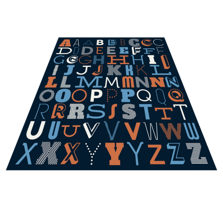 Typografisk alfabet vinylmatte abc - Tenstickers