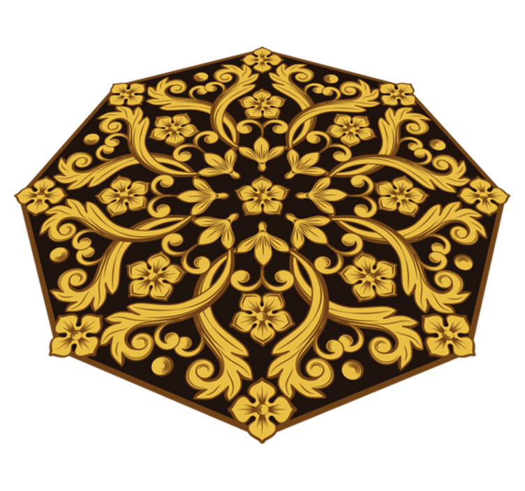 Blomsterfiligran vinylteppet årgang - Tenstickers