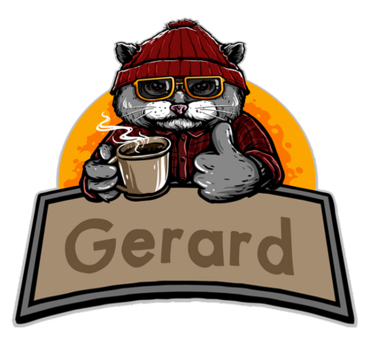 Vintage vinylteppe personnalised cat - Tenstickers