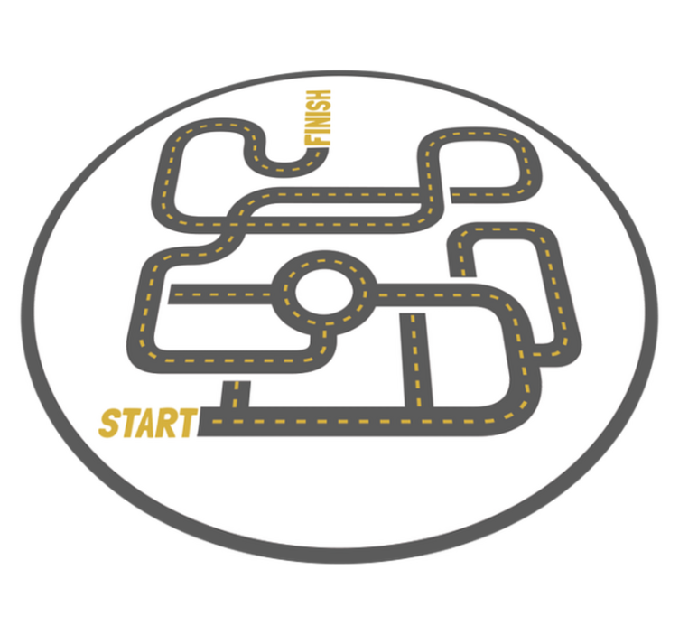 Kjørebaneeventyr vinyl teppe spill - Tenstickers