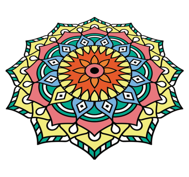 Mandala inspirert vinyl teppe mandala - Tenstickers
