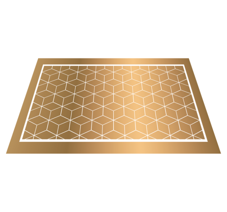 Geometrisk kuboid illusjon geometriske vinyl teppe - Tenstickers