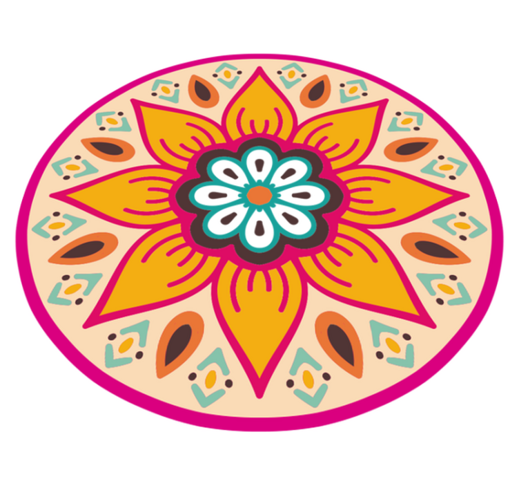 Nydelig mandala vinylteppe med rund blomst - Tenstickers