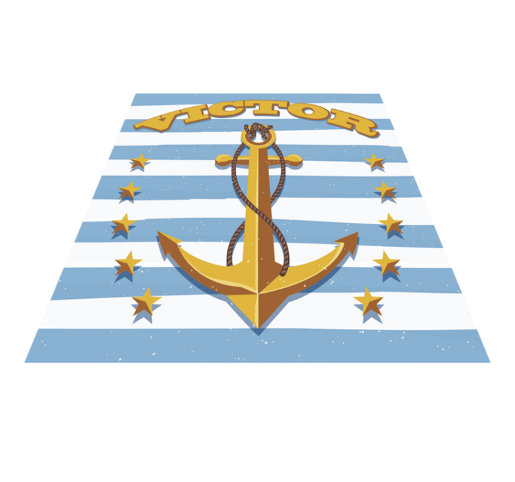 Nautisk tilpassbar vinyl teppe med navn - Tenstickers