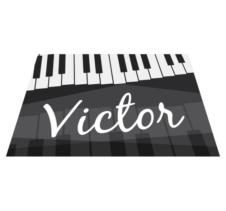 Piano keyboard kan tilpasses vinyl teppe med navn - Tenstickers