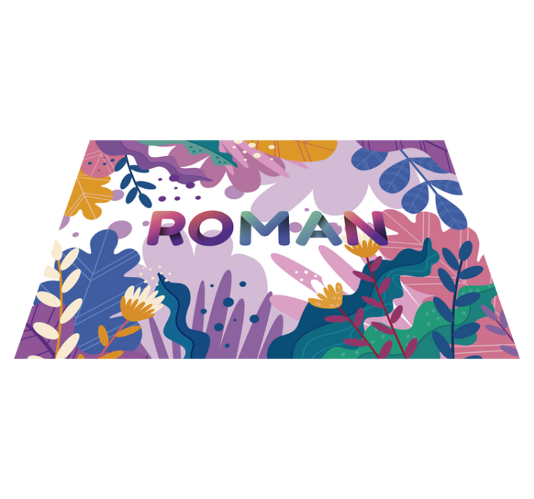 Fantastisk vinylteppe med tropiske blomster med navn - Tenstickers