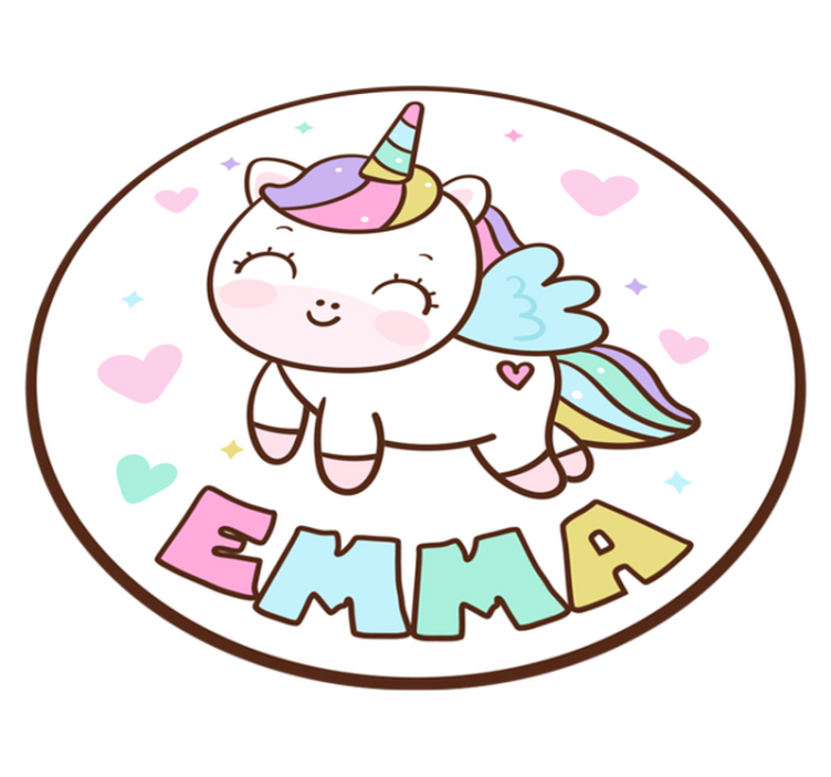 Fabelaktig unicorn jente vinyl teppe med navn - Tenstickers
