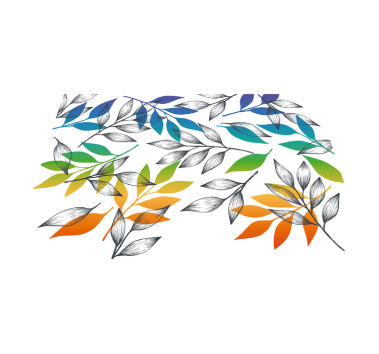 Botaniske mønstre vinyl teppe blomster og planter - Tenstickers