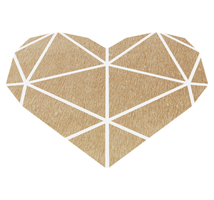 Beige hjerte geometrisk vinylteppe - Tenstickers