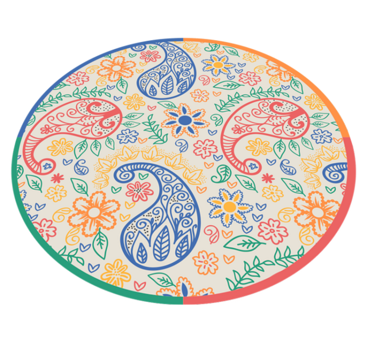 Fargerikt paisley vinyl soverom teppe - Tenstickers