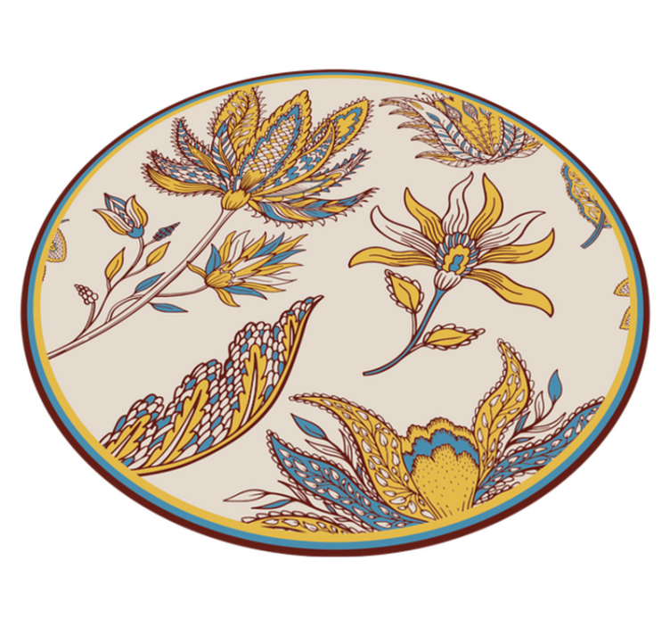 Paisley blomstersett vinyl soverom teppe - Tenstickers