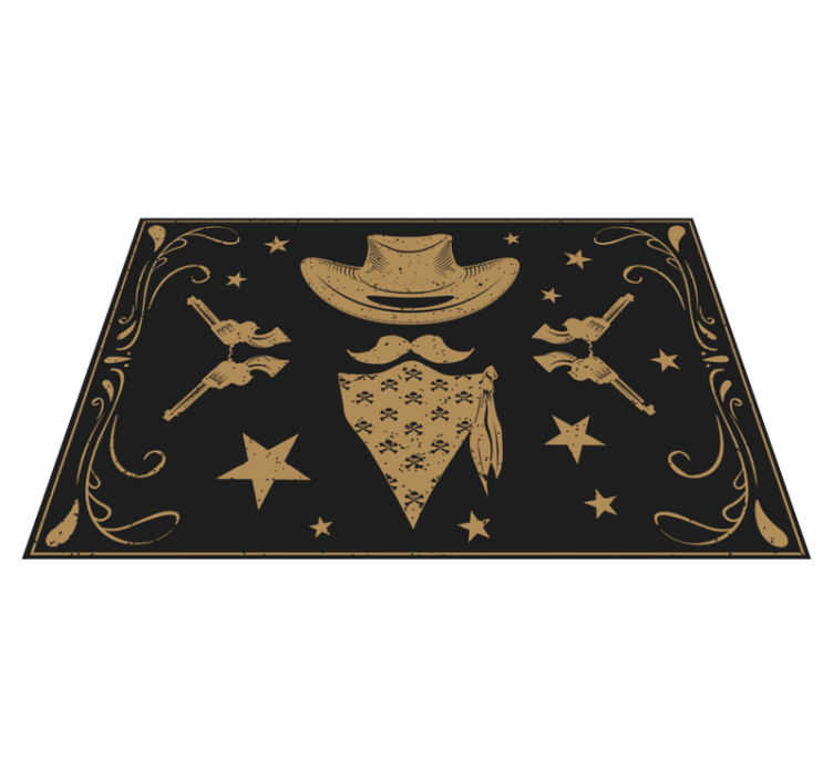 Cowboy-tema vinyl teppe spedbarn - Tenstickers