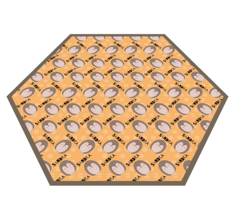 Personlige hjerter vinyl teppe med navn - Tenstickers