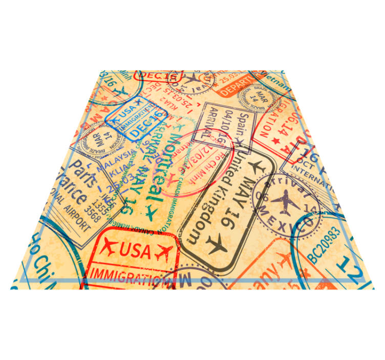 Fantastisk vintage reise stempel teppe - Tenstickers