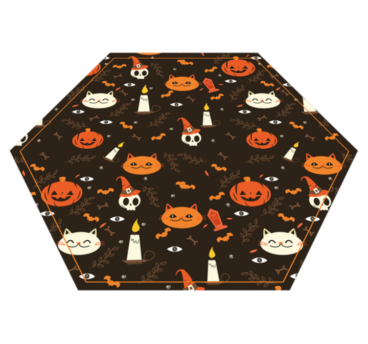 Skremmende halloween katteteppe dyr vinylteppe - Tenstickers