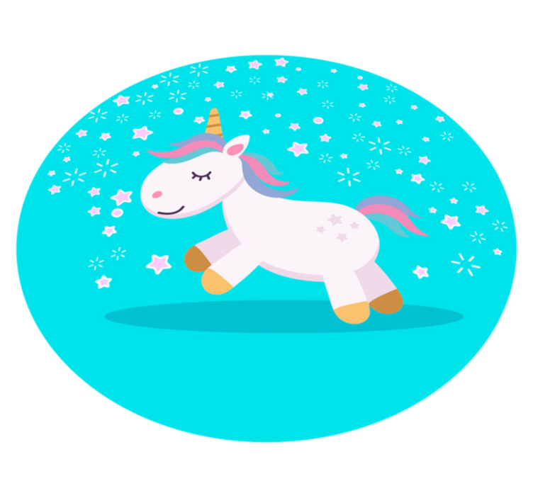 Happy unicorns barn vinylteppe - Tenstickers