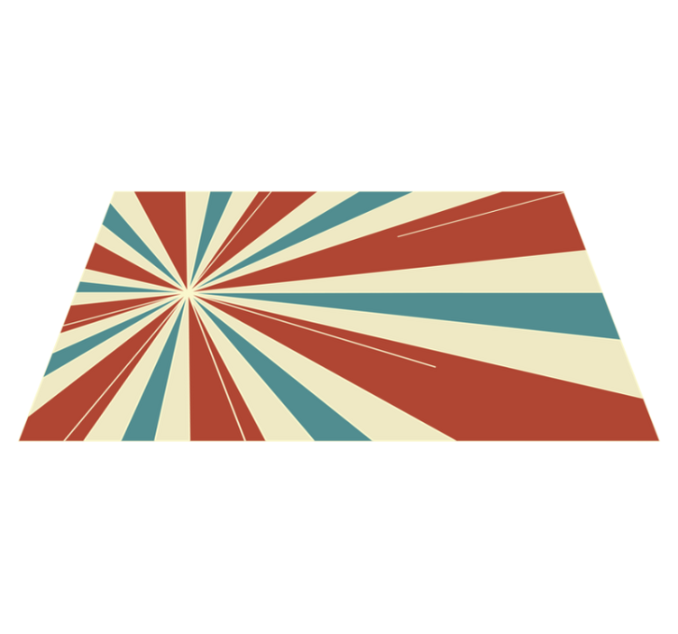 Retro linjer eksplosjon vintage vinyl teppe - Tenstickers