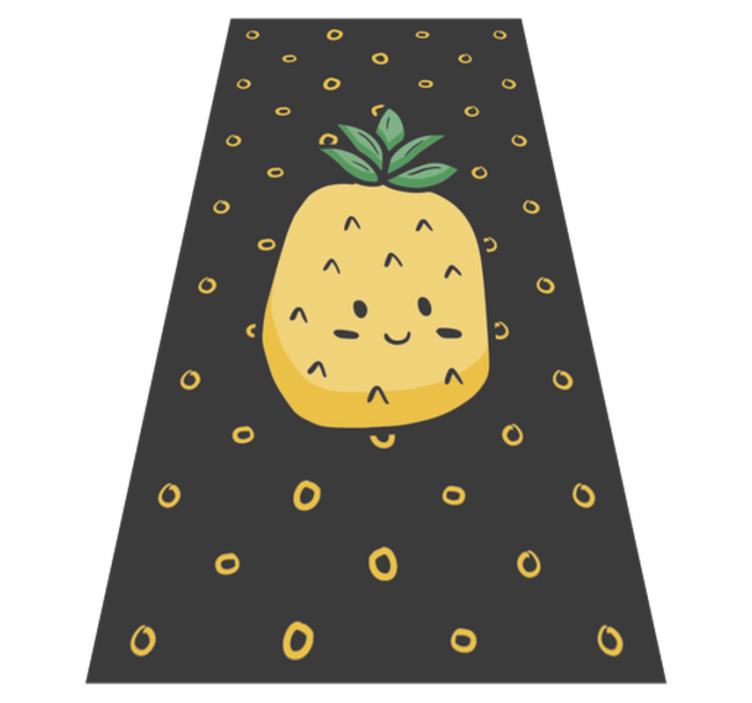 Vinylteppe ananas med blad blomsterteppe - Tenstickers