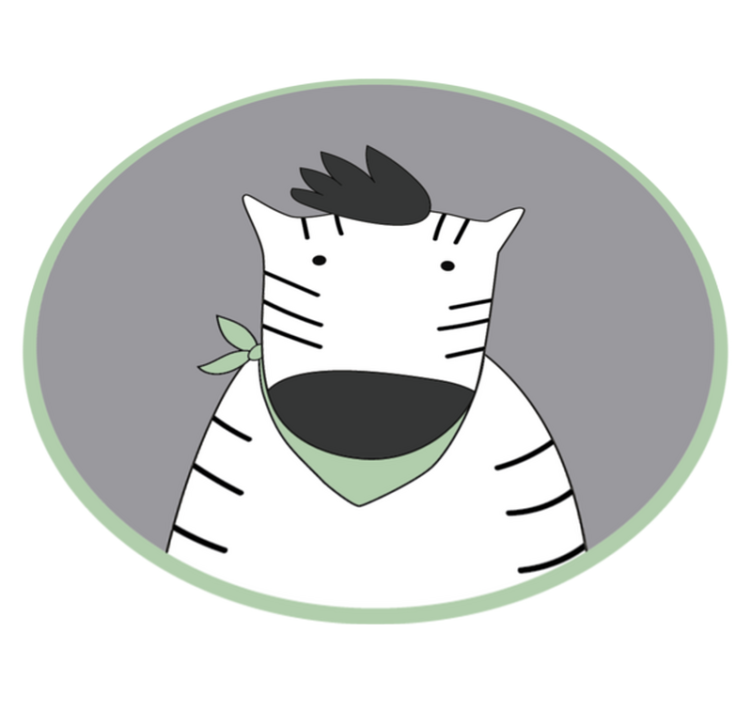 Munter sebra vinyl teppe spedbarn - Tenstickers