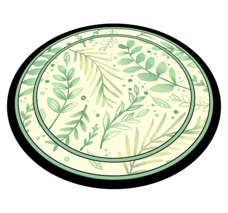 Botanisk motiv aksent vinyl teppe blomster og planter - Tenstickers