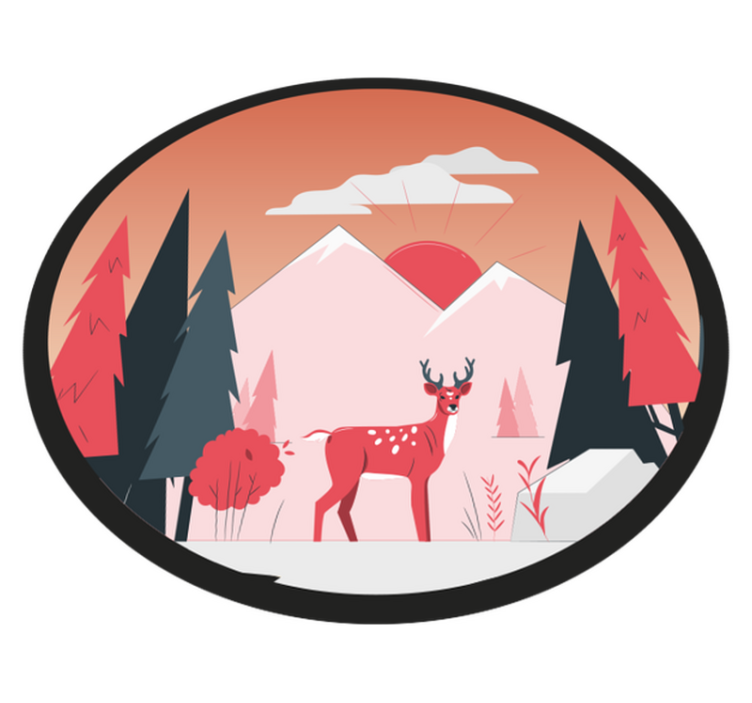 Skoglandskap sirkulært teppe - Tenstickers