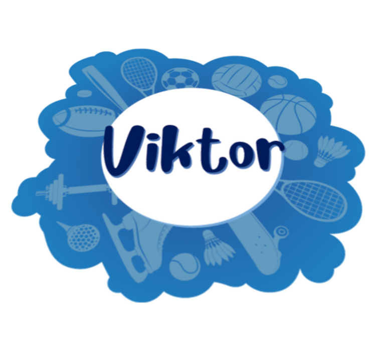 Personlig sportsemblem vinyl teppe med navn - Tenstickers