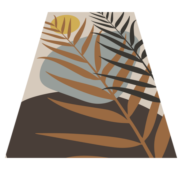 Botanisk solnedgang vinyl teppe blomster og planter - Tenstickers