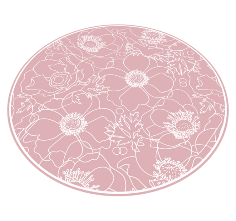 Blomsterkonturmotiv vinyl teppe blomster og planter - Tenstickers
