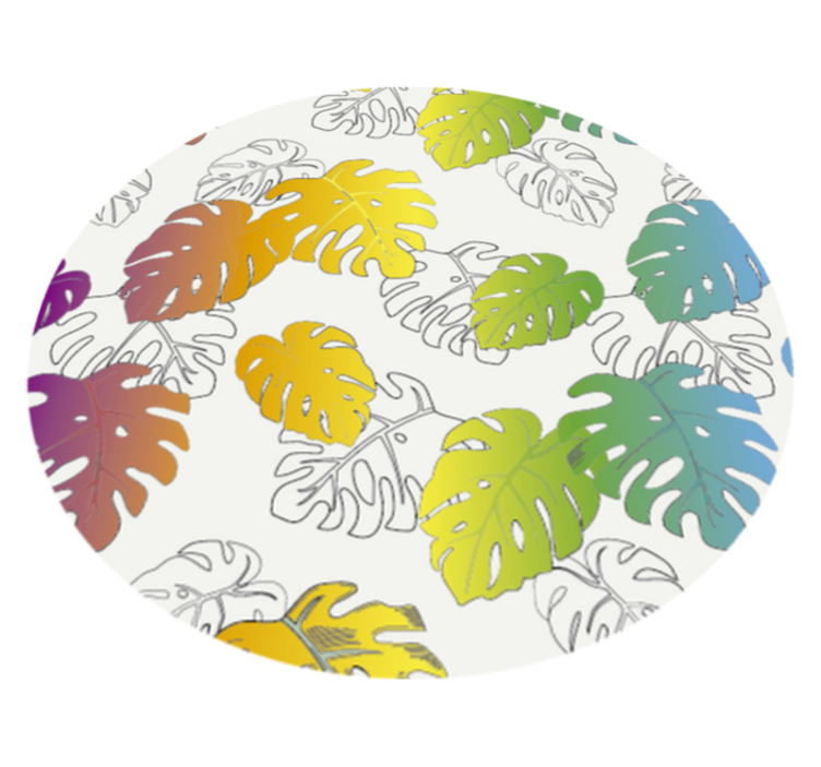Flerfarget monstera potte design teppe - Tenstickers