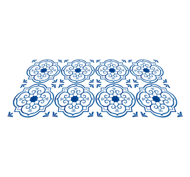 Blå baderomsfliser fliseteppe - Tenstickers