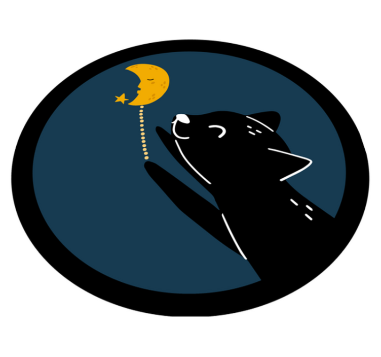 Månebelyst katt vinyl teppe spedbarn - Tenstickers