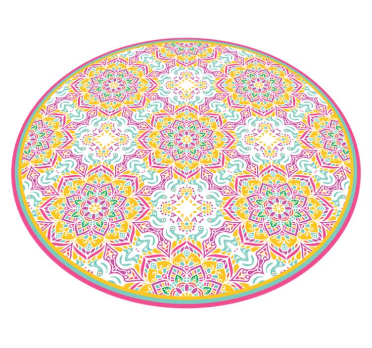 Fargerikt malaic mandala vinylteppe - Tenstickers
