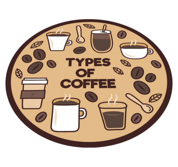 Typer kaffe tilpasset vinyl teppe - Tenstickers