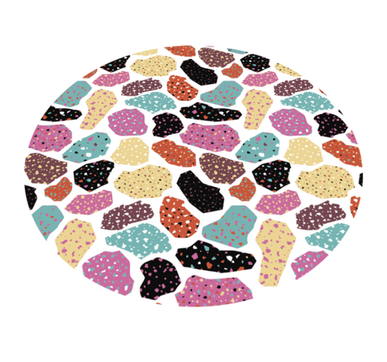Flekkete terrazzo vinyl teppe dyreavtrykk - Tenstickers