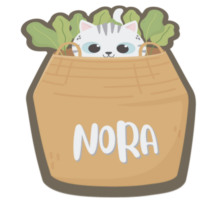 Personlig kattedyr vinyl teppe med navn - Tenstickers