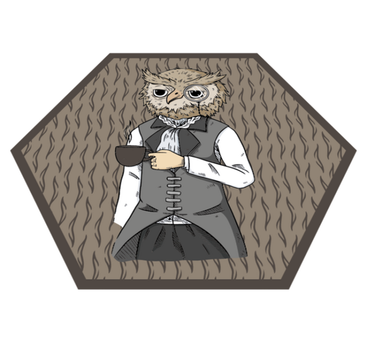 Dapper ugle illustrasjon vinyl teppe dyr - Tenstickers