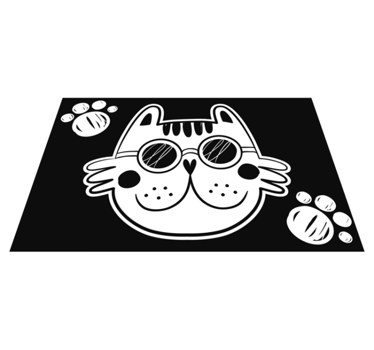 Tegneserie katt illustrasjon vinyl teppe spedbarn - Tenstickers
