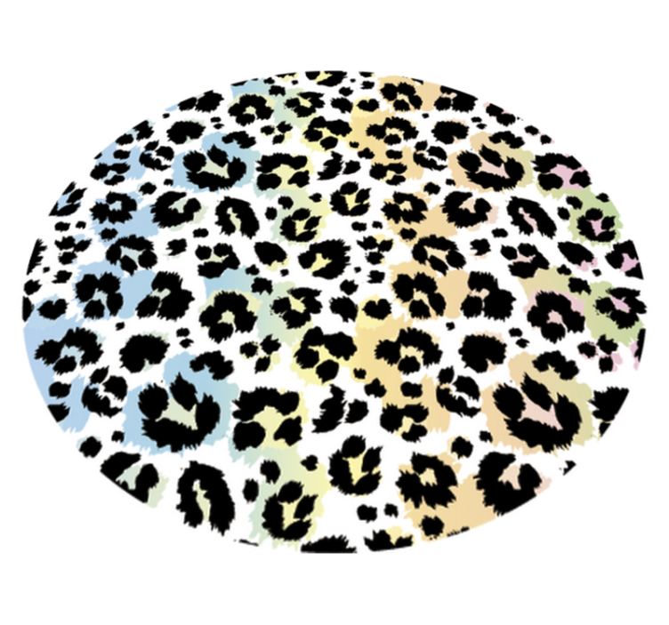 Flerfarget leopard vinylteppe dyreprint - Tenstickers