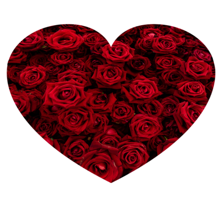 Hjerte fylt med roser blomster vinyl teppe - Tenstickers