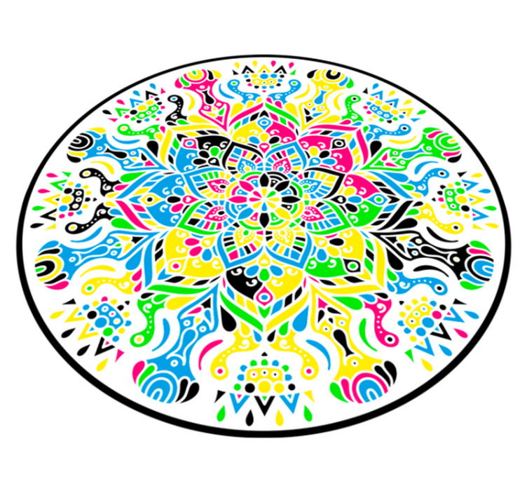 Livlig mandala vinyl teppe mandala - Tenstickers