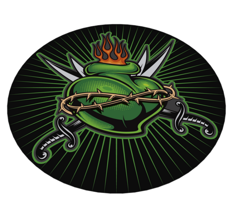 Brennende sverdhjerte vinyl teppe spill - Tenstickers