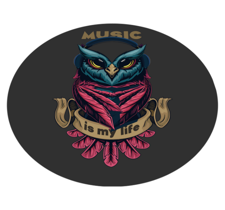 Ugle musikk emblem vinyl teppe ungdom - Tenstickers