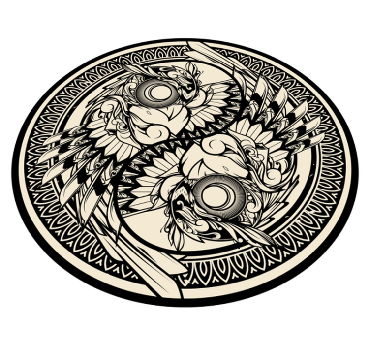 Detaljert mandala vinyl teppe mandala - Tenstickers