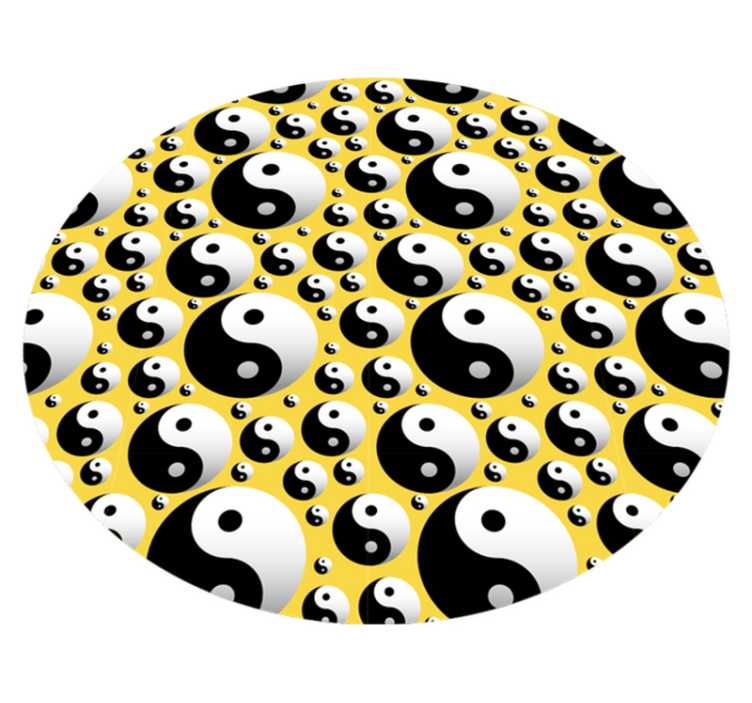Runde vinyltepper yin yang sirkler etnisk teppe - Tenstickers